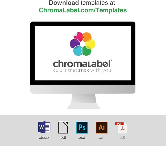 ChromaLabel 3.33 x 4 Inch Printable Labels, Compatible with Laser and Inkjet Printers, 150 Stickers per Pack, 25 Sheets, White