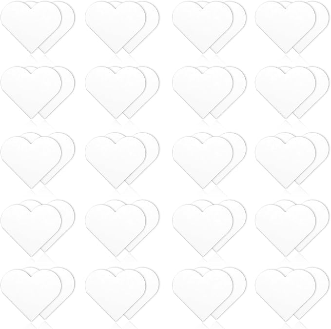 Hooqict 48Pcs Heart Magnetic Bookmarks Book Mark Sublimation Magnet Blanks Bookmark Page Clips Bulk for Reading Women Book Lovers Gifts Student Teacher School Office Supplies