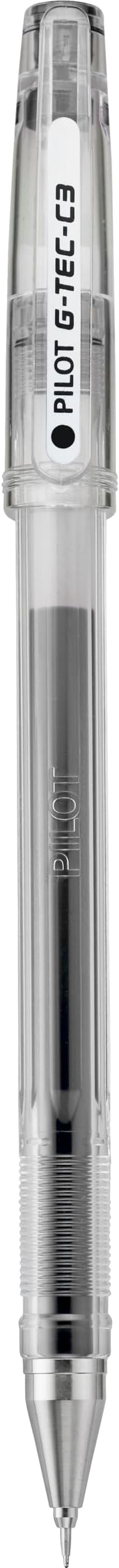 PILOT G-Tec-C Gel Ink Rolling Ball Pens, Micro Fine Point (0.3mm), Black Ink, 12-Pack (35488)