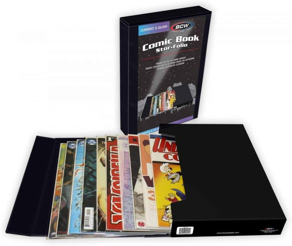 BCW Comic Book Stor-Folio – 2 Pack | Comic Book Travel Case for Current & Silver Age | Magnetic Comic Folio Carrier