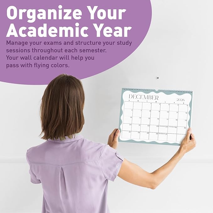 S&O Soft Seasons Wall Calendar from January 2026-June 2027 - Tear-Off Monthly Calendar - 18 Month Academic Wall Planner - Hanging Organizer to Track Anniversaries & Appointments - 13.5"x10.5”in