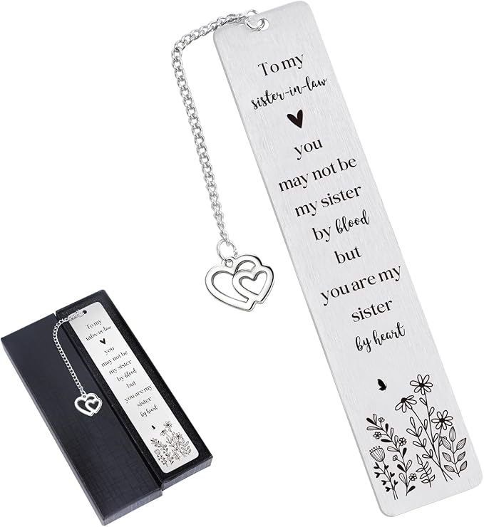 Sister in Law Bookmark Gifts - Sister in Law Bookmarks for Women, Anniversary Wedding Christmas Thanksgiving Birthday Marriage Mothers Day Wedding Gifts for Sister-in-Law