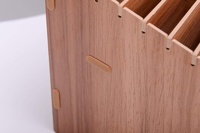 Wooden Cell Phone Organizer Phones Holder Desktop School Office Supplies Multifunctional Assembly Storage Box for Classroom Office Meeting Room Teacher (30 Grid Brown)
