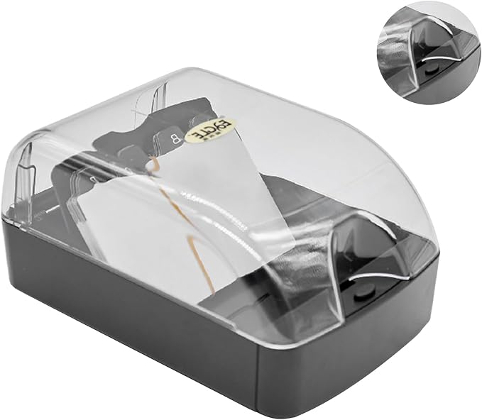 Business Card Box, Lightweight Desk Organizer with Clear Lid Storage up to 350 Cards Credit Cards Holder File Box Storage for Tabletop Office(COLOR:clear black)