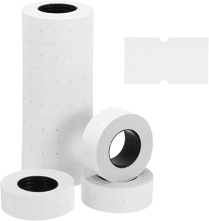 PATIKIL Pricing Labels, 10 Rolls 8000 Price Price Gun Labels Self-Adhesive Rectangular Puzzle Shape Marker Tag Stickers for Date Gun, White