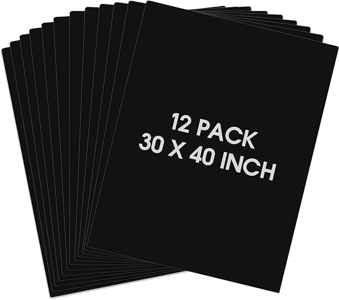Kathfly 12 Pack Large Black Foam Boards 30 x 40 x 3/16" Thick Acid Free Foam Core Board Double Sided Rigid Poster Foamboard for Art Craft Projects Presentation Signage Painting Wedding School Display