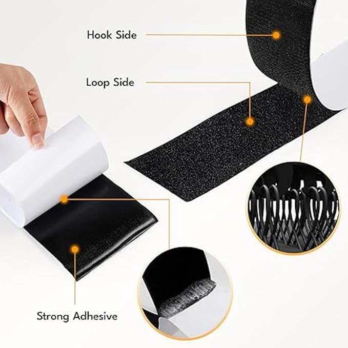 Self-adhesive -and-loop Fastener Nylon Tape with Adhesion Multi-functional for Home Office School and More