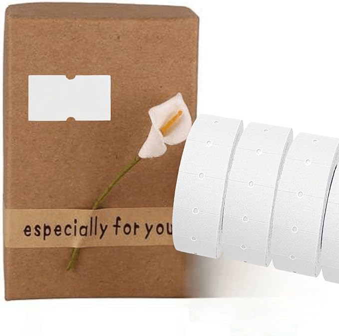 MX-5500 Price Labels, Adhesive Sticker Marker Label, 10 Rolls Sticky Paper Labels for Price and Date Guns,1 Line 5000 Labels, 1pcs Ink Roll Included White