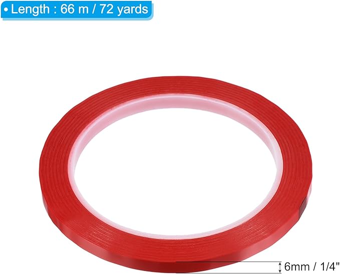 PATIKIL 1/4" Whiteboard Tape, 6 Pack Thin Dry Erase Tape for Graphic Chart Marking DIY Art, Red
