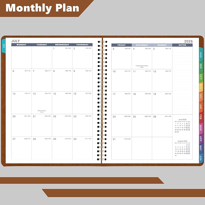 Appointment Book & Planner 2026-2027 - Large 2026-2027 Daily Hourly Planner, July 2026 - June 2027, 8.5" x 11", Appointment Book Plannerwith 15-Minute Interval + Thick Paper + Pocket - Brown