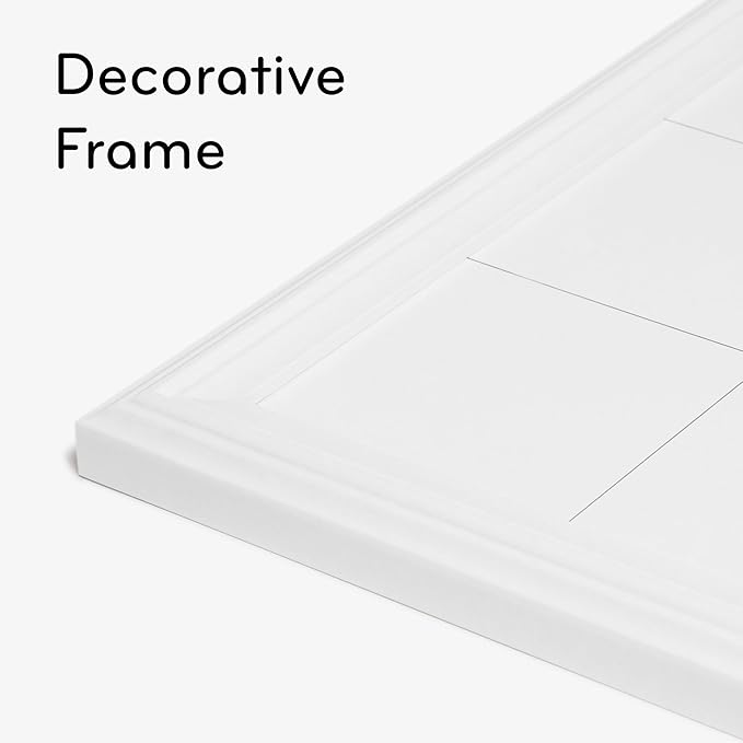 U Brands Magnetic Dry Erase Calendar White Board, 30" x 20", White Wood Style Frame, Includes Magnets