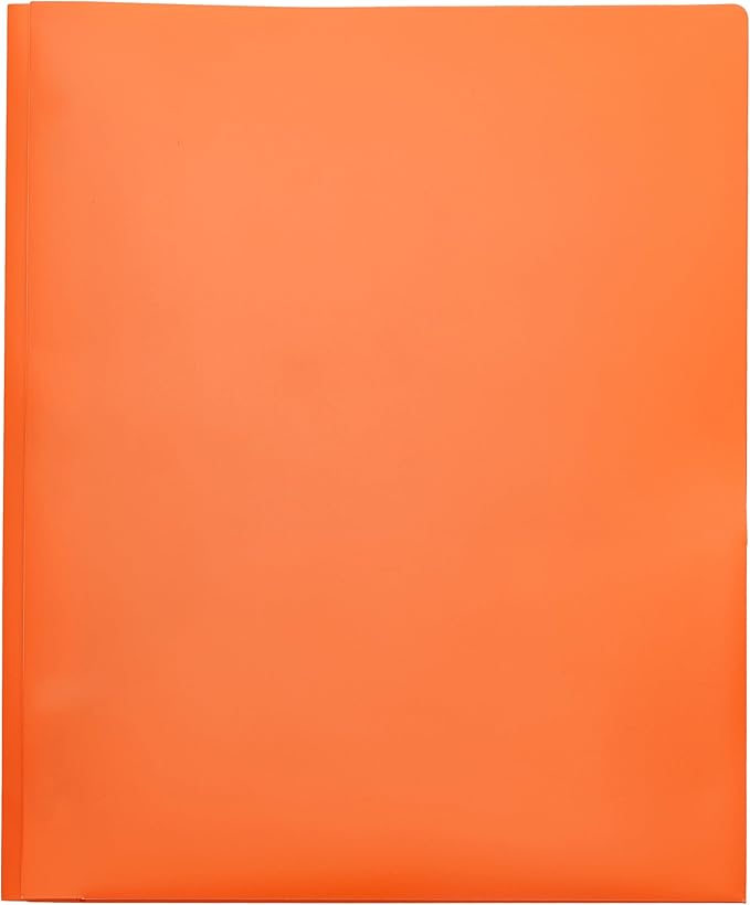 Amazon Basics Heavy Duty Plastic Folders with 2 Pockets for Documents, Letter Size Paper, School Supplies Organization, Assorted Colors, Pack of 12