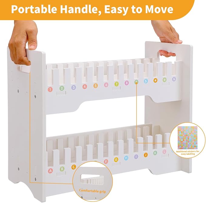 EARTHSON Cell Phone Holder Storage Box for Classroom, White PVC Cell Mobile Phone Management Desktop Organizer, Caddy Box for Office and School Supplies
