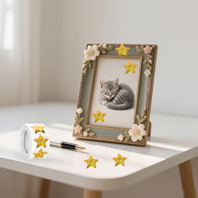 1000pcs Small Gold Star Stickers 1" Diameter for Reward, Arts Home Supplies Planner (Gold C 1000pcs)