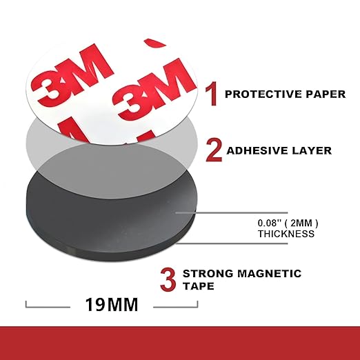 Circle 0.75" Round Magnets with Adhesive Backing,Peel and Stick Refrigetor Magnets,Self Sticky Pre-Cut Magnetic Dots (175 PCS)