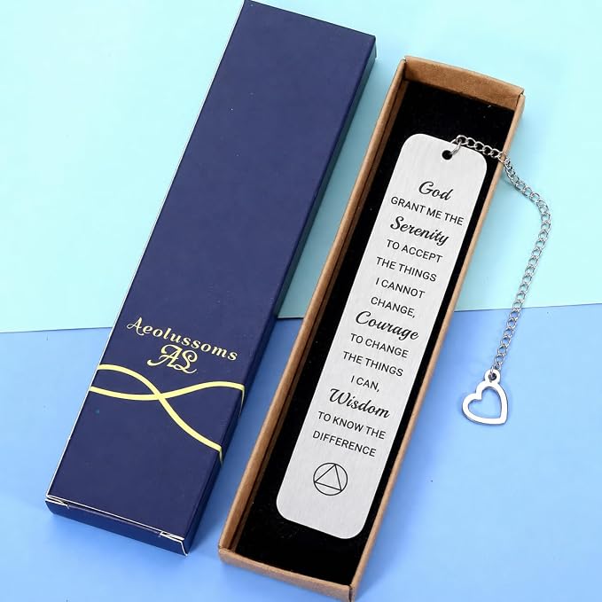 Sobriety Gifts for Women Men Serenity Prayer Gifts Sobriety Recovery AA Gifts Christian Bookmarks Gift for Women Men Religious Bible Verse Book Markers Serenity Prayer Bookmark Present for Girls Boys