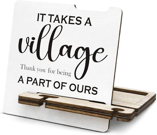 Thank You Appreciation Gifts for Boss Teacher - Multi-functional Desk Organizer - Motivational Office Quote Wooden Sign for Desk Shelf Table Decor