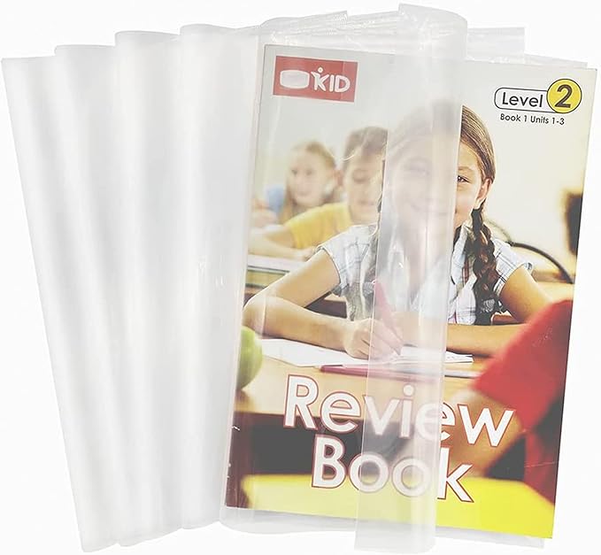 ONTYZZ 10 Pieces Transparent Book Covers Waterproof Plastic Book Sleeve Clear Slip On Book Cover at 21x30cm