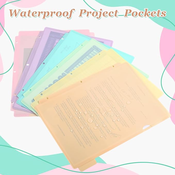 Kosiz 18 Pcs Binder Dividers for 3 Rings Binders Index Dividers with Pocket Plastics Sheets Protectors with Tab Labels for School Office Organization(Macaron Color)