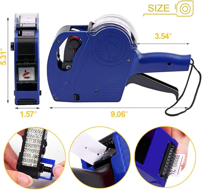 MX5500 EOS Blue 8 Digits Pricing Gun Kit with 7,000 Labels & Spare Ink