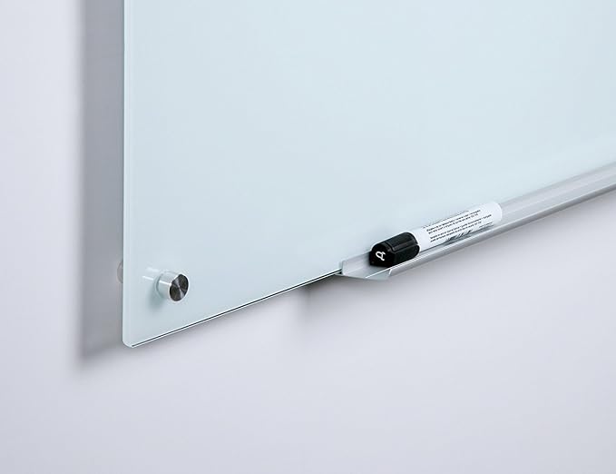 Audio-Visual Direct Magnetic White Glass Dry-Erase Board Set - 40" x 35" - Includes Magnets, Hardware & Marker Tray