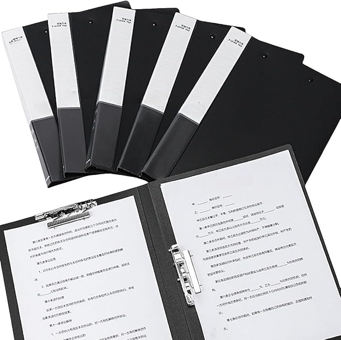 A4 Double Strong Clips File Folder Report Cover, Punchless Binder, Clamp Binder Without Rings Office Project Folder,Documents File Folder, for Letter Size or A4 Size, 200 Sheet Capacity (2)