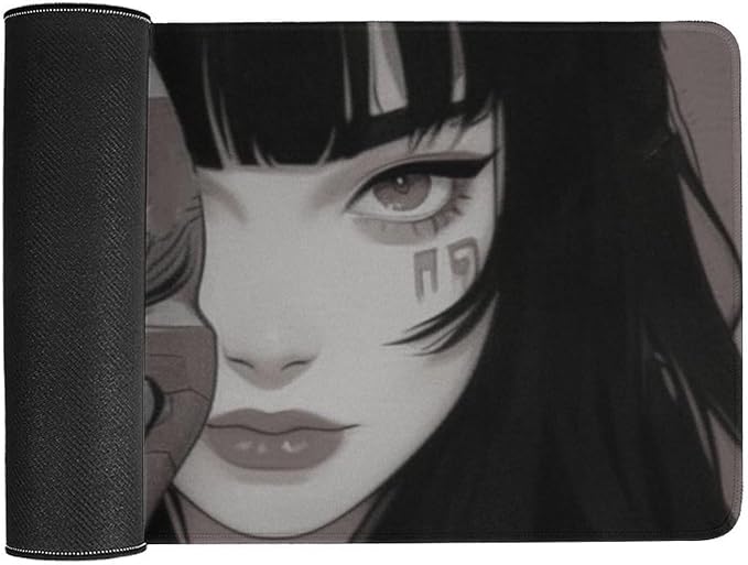 Large Mouse Pad Gaming Mousepad Female Samurai Anime Girl Cool Retro Japanese Big Computer Desk Mat Desk Pad for Keyboard and Mouse Mat Non-Slip Base 40X75cm, Style