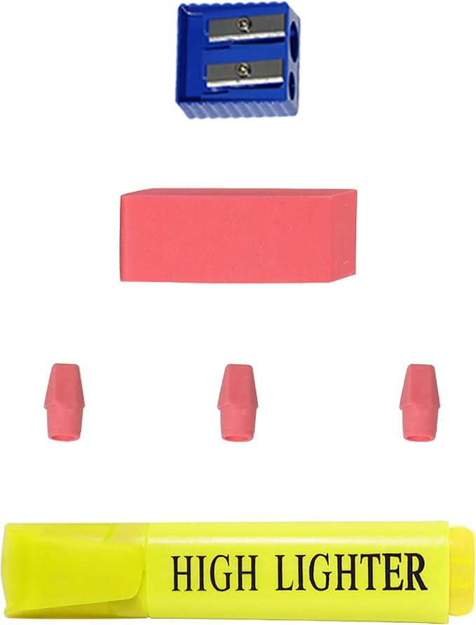 22 Piece Bulk School Supplies Kit for K-12 - Essential Box of School Supplies for Elementary, Middle, and High School Students - Pens, Pencils, Crayons