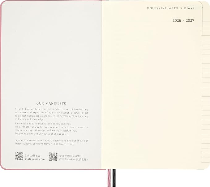 Moleskine x BLACKPINK Limited Edition 18-Month Weekly Planner 2026–2027, Hard Cover, Large (5" x 8.25"), Black & Pink, 208 Pages, Dated July 2026–December 2027