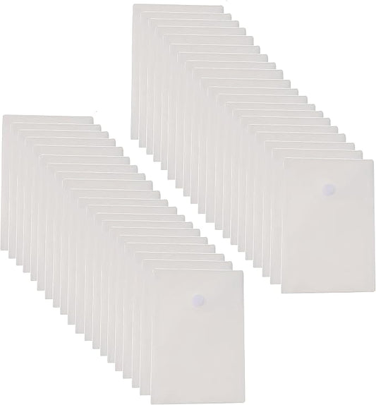 6’’ x 9’’ Vertical Clear Plastic Envelopes Receipt Stickers File Storage 40 Pack Hook Loop Closure
