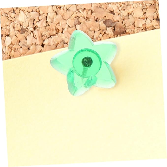 100 Pcs Colorful Star Shaped Push Pins,Steel Point Decorative Thumbtacks,Clear Plastic Thumb Tacks Transparent Pushpins Drawing Pins Thumbtacks with Box for Cork Board,Tape,Adhesives and Fasteners