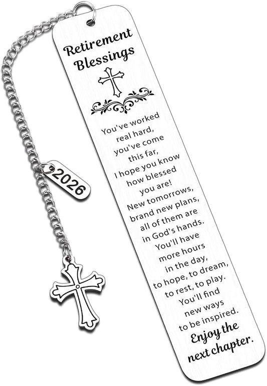Christian Retirement Gift for Woman Men - Retirement Blessings Bookmarks Happy Retirement Gifts for Women Employee Boss Friends Retired 2026 Teacher Nurse Going Away Leaving Farewell Gift for Coworker