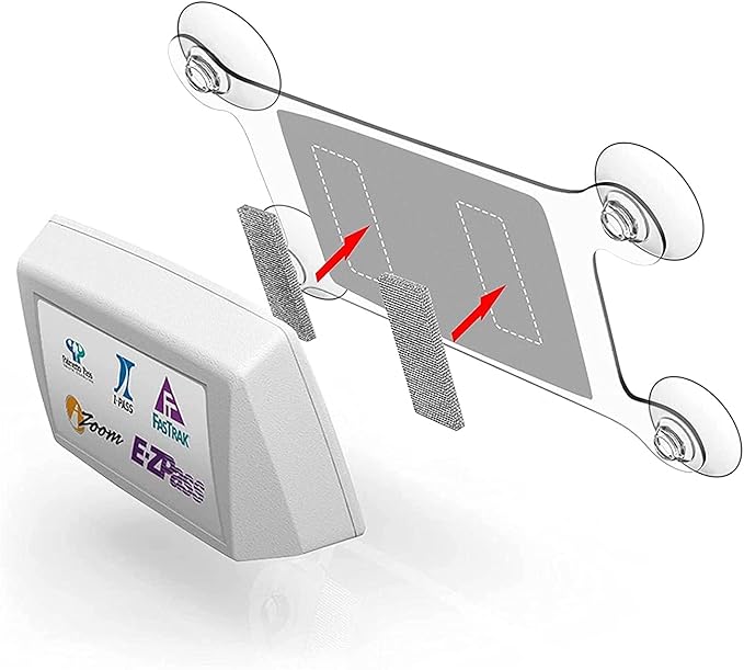 EZ Pass/I-Pass/Toll Tag Tape Mounting Kit, 8pcs Reclosable Fastener, Glue Adhesive Dual Lock Tape Ezpass Tag Holder, with Alcohol Prep Pad, Easy Peel & Stick, High Performance Adhesive