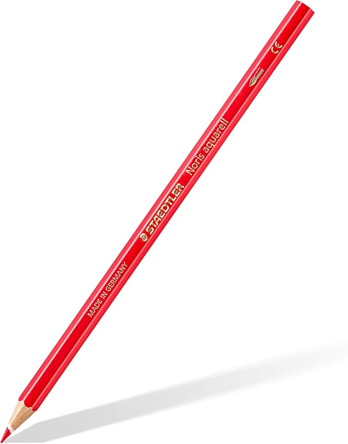 STAEDTLER 144 10NC24 Noris Club Aquarell Watercolour Pencils Plus Paint Brush, Assorted Colours, Pack of 24