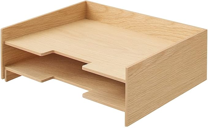 Muji 82603347 Wooden Document Organizer Tray, A4, 2 Tiers
