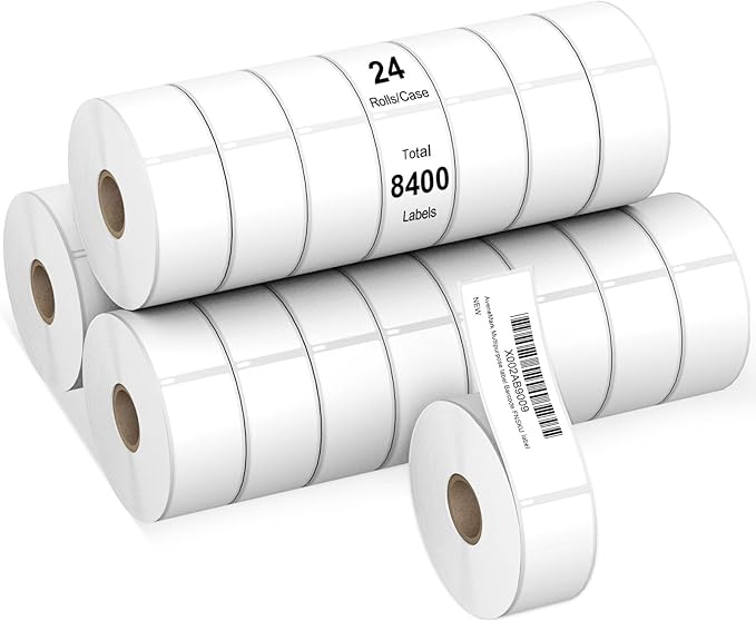 Compatible 1-1/8" x 3-1/2" Direct Thermal Labels for DYMO 30252 – 24 Rolls, 8400Pcs – Address, Barcode & Postage Labels for DYMO 450, 4XL, Rollo, Zebra Desktop Printers