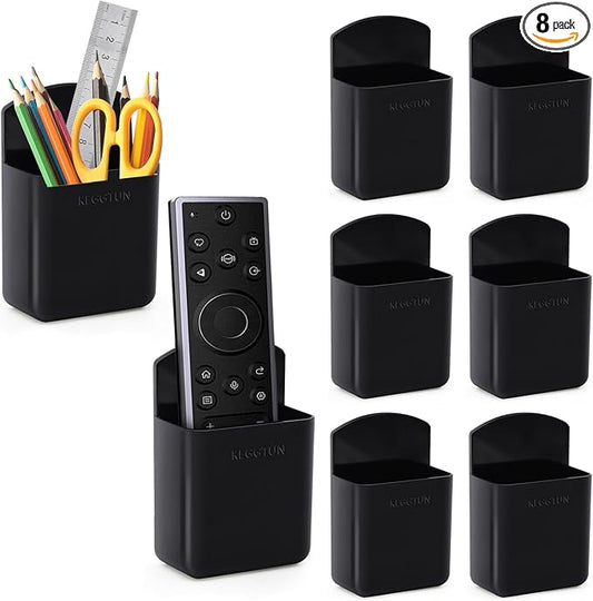 8PCS Remote Control Holder Wall Mount, Self-adhesive TV Remote Holder Wall Mount, Marker Holder, Tool Organizer for Whiteboard Refrigerators Carport