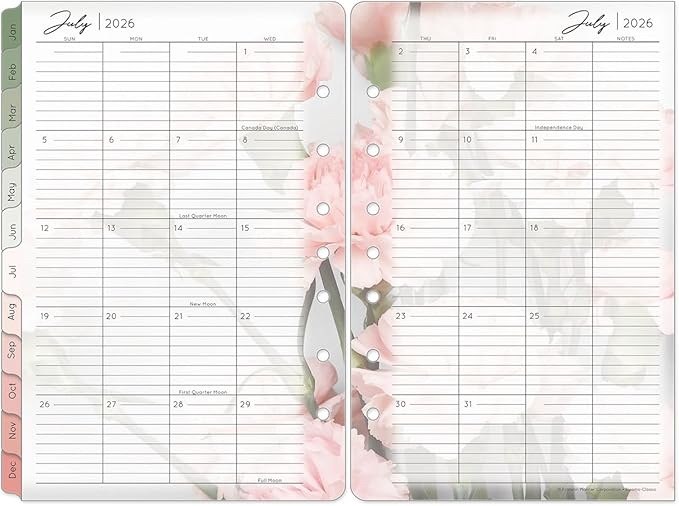FranklinCovey - Blooms Ring-Bound Planner Refill - Two Page Per Day (Classic, Jul 2026 - Jun 2027)