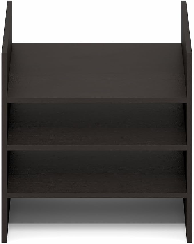 Furinno Cubicle Cube Insert, 3-Shelf Cube Organizer, 3-Tier Shelf Accessory, Fits into Furinno Triple Thick Cubes, IKEA Kallax, for Organizers and Storage, Black Dark Oak