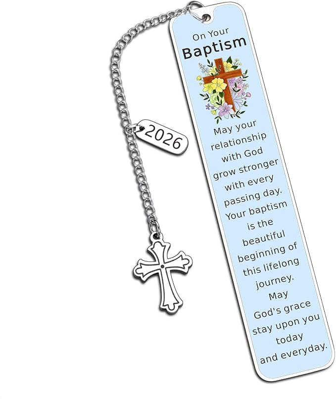 Baptism Gifts for Boys Girl Baptism Gifts for Men Women Youth from Godparent Catholic LDS Christening Gift Christian Faith Cross Bookmark for Baptized Keepsake Baptism Gift Idea Baptism Party Favors