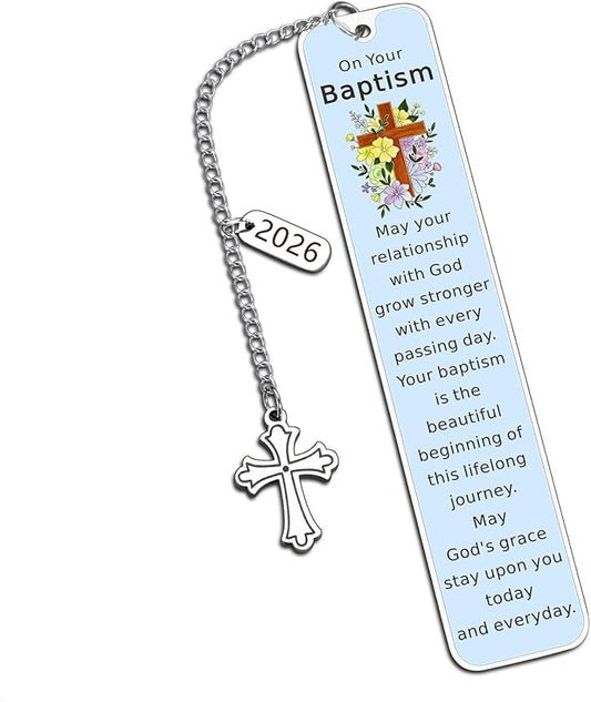 Baptism Gifts for Boys Girl Baptism Gifts for Men Women Youth from Godparent Catholic LDS Christening Gift Christian Faith Cross Bookmark for Baptized Keepsake Baptism Gift Idea Baptism Party Favors