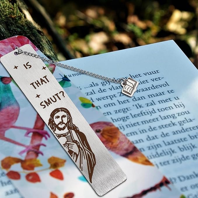 Peeking Jesus is that Smut? Bookmark (Metal 1 Piece Silver)