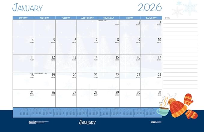 2025-2026 House of Doolittle Seasonal/Holiday 22" x 17" Academic Monthly Desk Pad Calendar (1395-26)