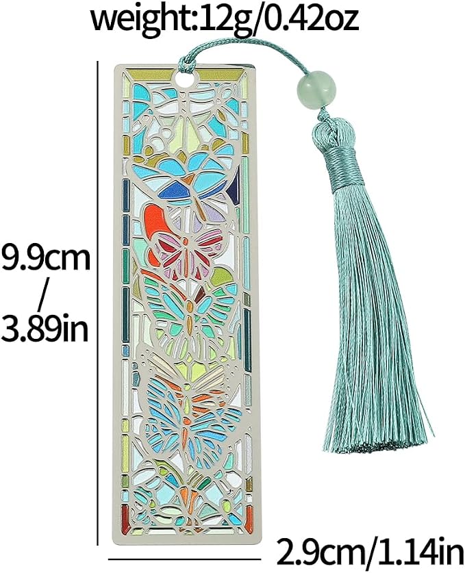 Beautiful Butterfly Bookmark with Tassel - Gift for Book Lovers - Unique and Colorful Book Marks- Handmade Reading Supplies Books Accessories