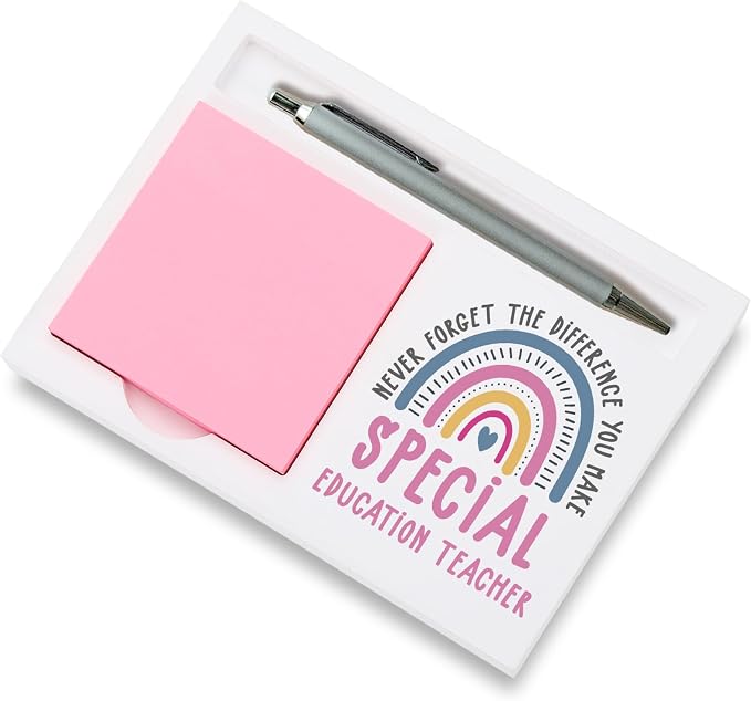 Special Education Teacher Gifts Sticky Note Holder, Thank You Gift for SPED Inclusion Educator, or Resource Room Staff, Teacher Appreciation Week, Graduation or Holiday Recognition PB052