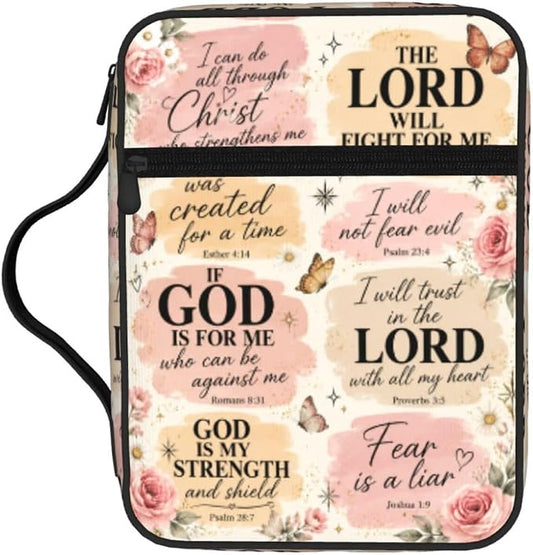 Bibles Flower Scripture Christian Religion Bible Cover Case Carrying Book Protector Case Bible Study Supplies Accessories Holder Case Christian Gift for Women Men