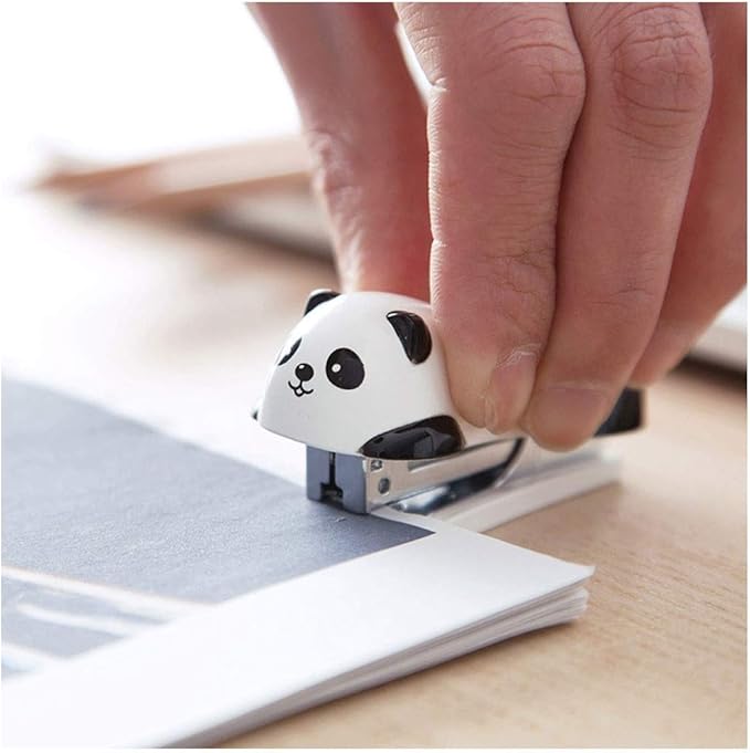 Mini Panda Stapler, Office Desktop Stapler, Movable Student Stationery, Animal Shape, Accessories Desktop 12-Side Capacity Office Stapler