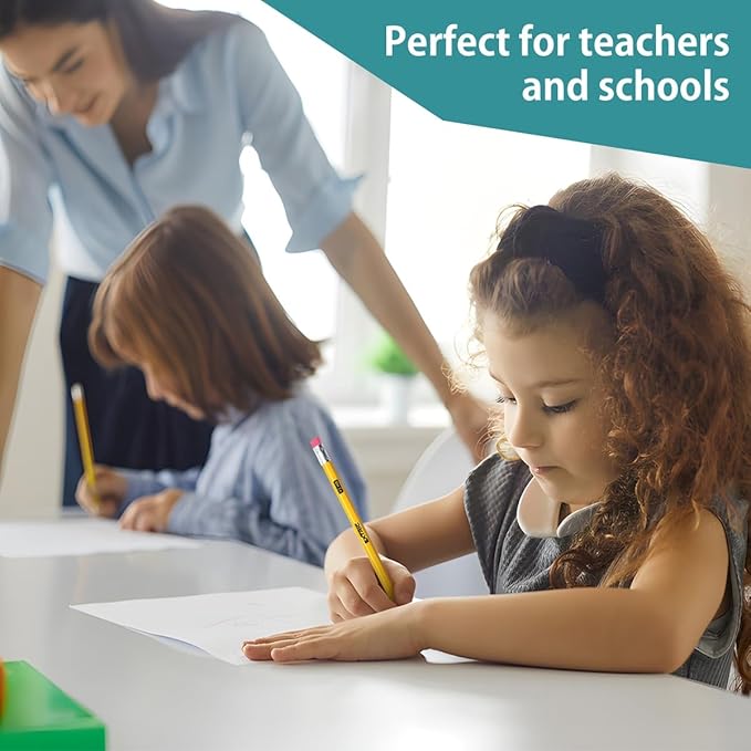 EXTRIC Wood-cased HB #2 Pencils, Pre-Sharpened, 20 Packs of 12-Count yellow Pencils, Bulk Pack 240 Count, for Classroom, Teacher Supplies