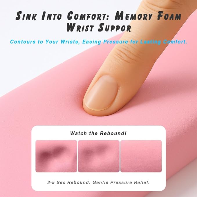 ErgoComfort Gel Wrist Rest Mouse Pad-Ergonomic Office Mousepad with Wrist Support-Non-Slip, Design Desk Accessories Mat for Home&Game Decor (09SiliverSurge Set)