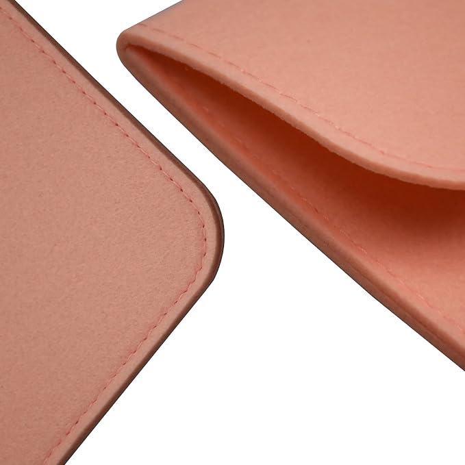 A4 Document Holder Felt File Folder Paper Portfolio Case Letter Envelope Folders with String Tie Closure (1, Pink)
